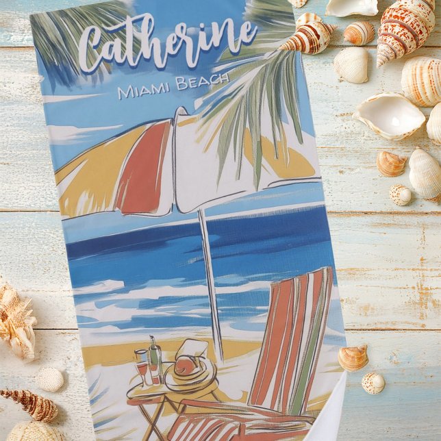 Serviette De Plage Beach Chair by the Ocean (Créateur téléchargé)