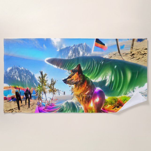 Serviette De Plage Beach Home Plage Berger allemand Chien (Devant)