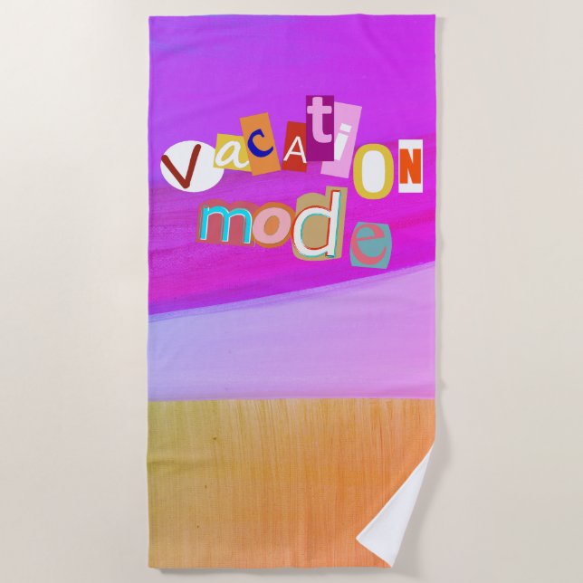 Serviette De Plage Beach Style Retro Vacay Mode  (Devant)