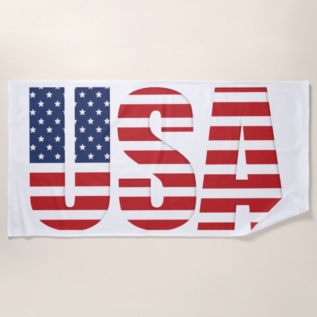 Serviette De Plage Beach Towel - Drapeau USA (Devant)