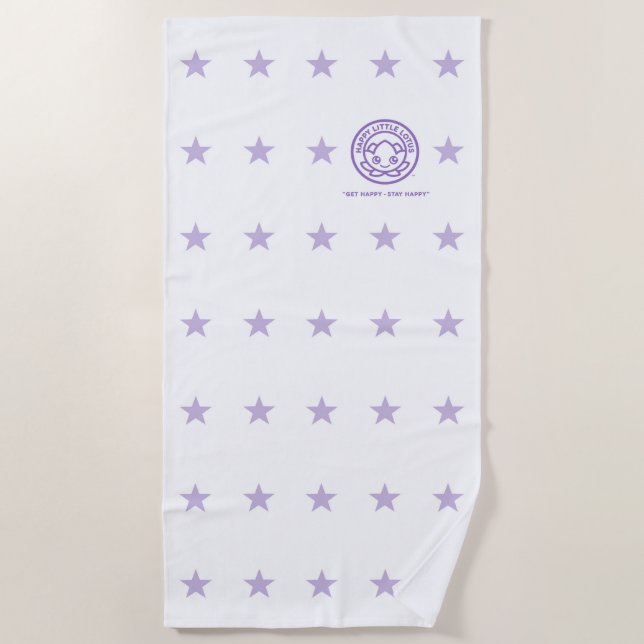 Serviette De Plage Beach Towel - Lavender - Happy Little Lotus (Devant)