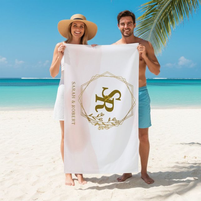 Serviette De Plage Beach towel, Monogrammed, Wedding gift (Créateur téléchargé)