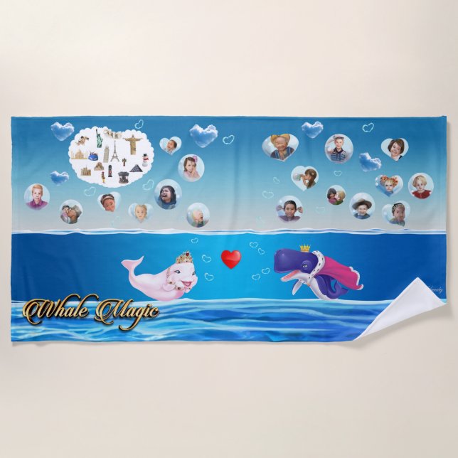 Serviette De Plage Beach Towel Prince & Princess of Whales "Bubbles" (Devant)