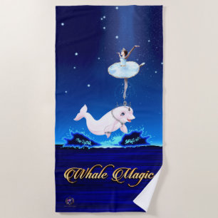 Serviette De Plage Beach Towel Princess of Whales "Ballet céleste"