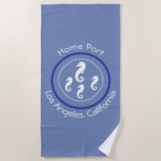Serviette De Plage Beach Towel - Sea Horses et Home Port