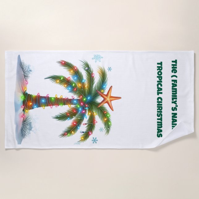 Serviette De Plage Beach Towel-Tropical Christmas Beach Towel (Devant)
