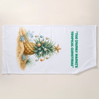 Serviette De Plage Beach Towel-Tropical Christmas Beach Towel
