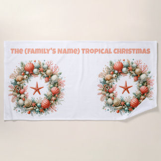 Serviette De Plage Beach Towel-Tropical Christmas Beach Towel