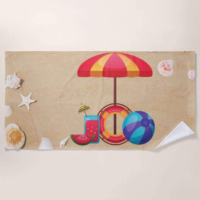 Serviette De Plage Beach Umbrella Beach Towel (Devant)