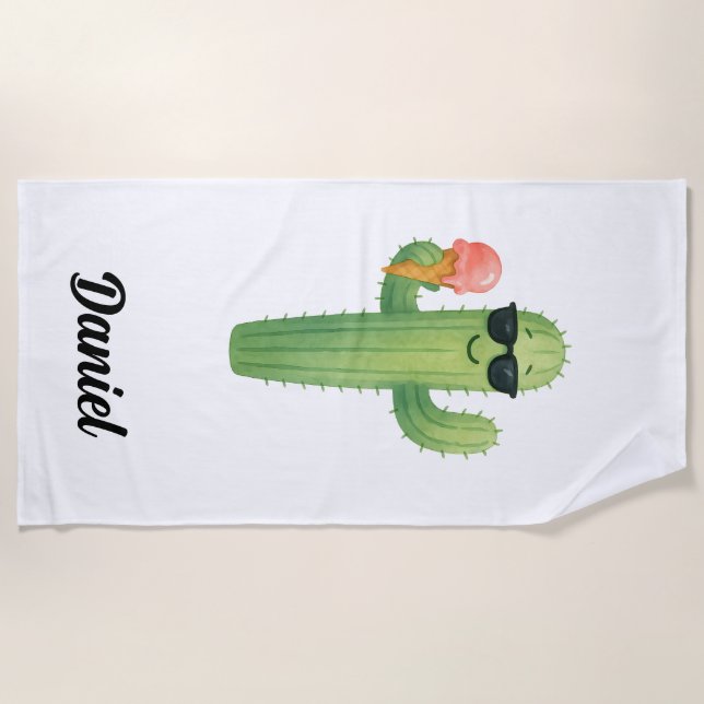 Serviette De Plage Beach Vibes Cactus Beach Towel (Devant)