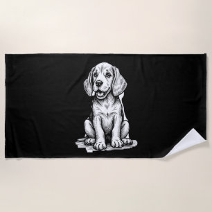 Serviette De Plage Beagle chiot adorable, famille amoureux des animau