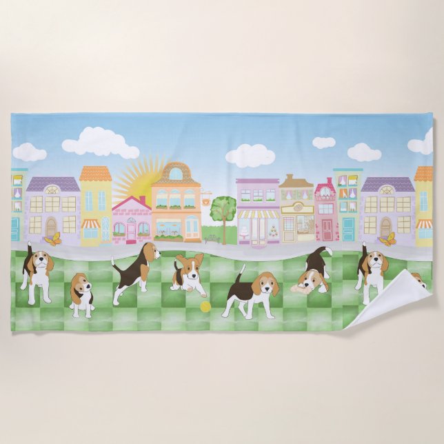 Serviette De Plage Beagles (Devant)