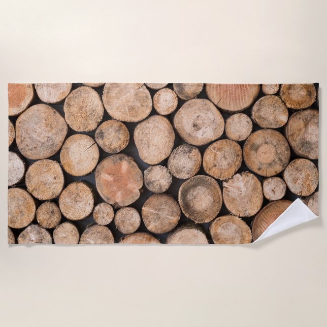 Serviette De Plage beau bois (Devant)