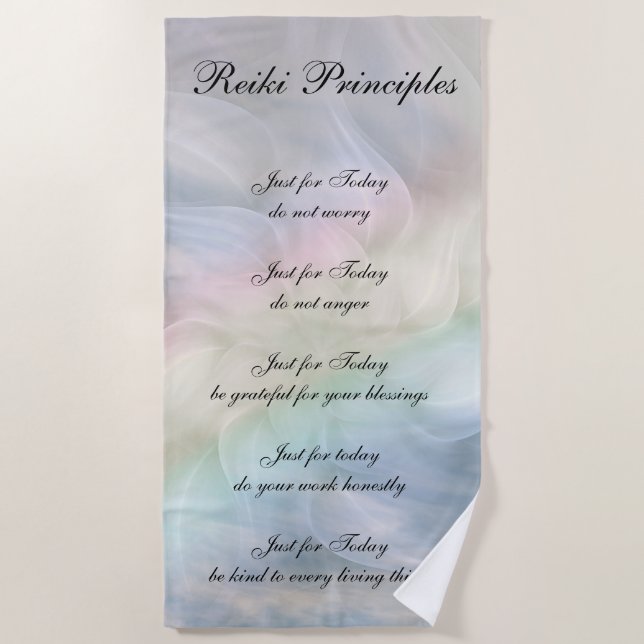 Serviette De Plage Beau Rainbow Mandala Reiki Principes (Devant)