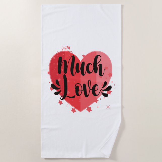Serviette De Plage Beaucoup d'amour, grand coeur (Devant)