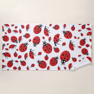 Serviette De Plage Beaucoup de Red Ladybugs Lucky Motif