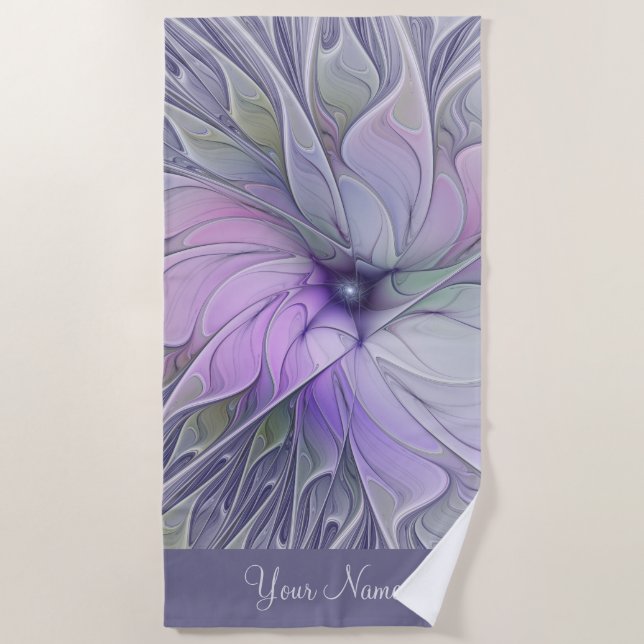 Serviette De Plage Beauté étonnante Abstraite Fractal Art Flower Name (Devant)