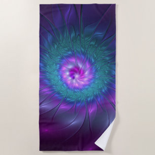 Serviette De Plage Beauté florale Abstraite Fleur d'art fractionnée c