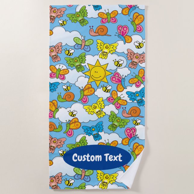 Serviette De Plage Bébé Animaux Arrière - plan (Devant)