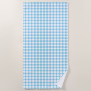 Serviette De Plage Bébé Bleu et Blanc Taille moyenne En vichy Chèques