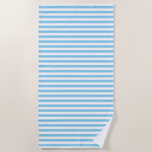 Serviette De Plage Bébé Bleu et Blanc Taille moyenne Rayures horizont