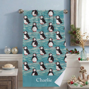 Serviette De Plage Bébé Pingouin Enfant du Littoral
