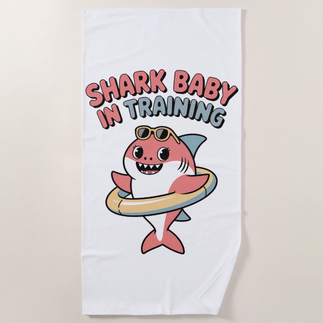 Serviette De Plage Bébé requin en formation | Enfants (Devant)