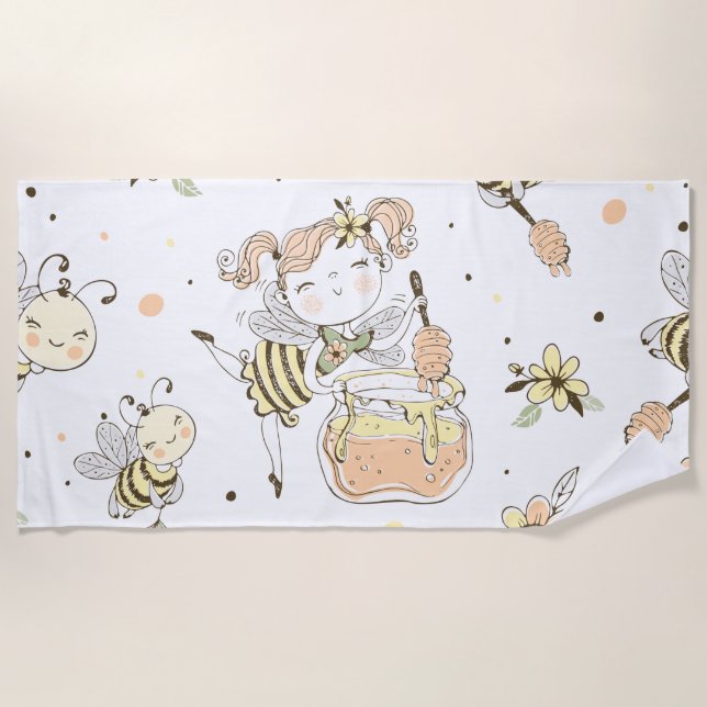 Serviette De Plage Bee art (Devant)