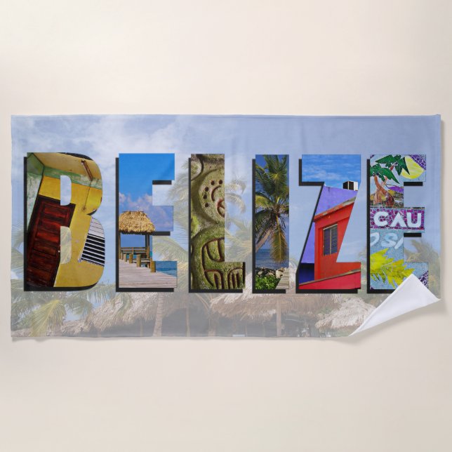 Serviette De Plage Belize Tropical Beach Blue Ocean Travel Photo (Devant)