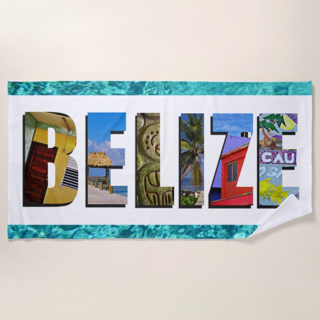 Serviette De Plage Belize Tropical Beach Blue Ocean Travel Photo (Devant)
