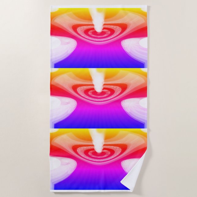 Serviette De Plage Belle comète arc-en-ciel art (Devant)