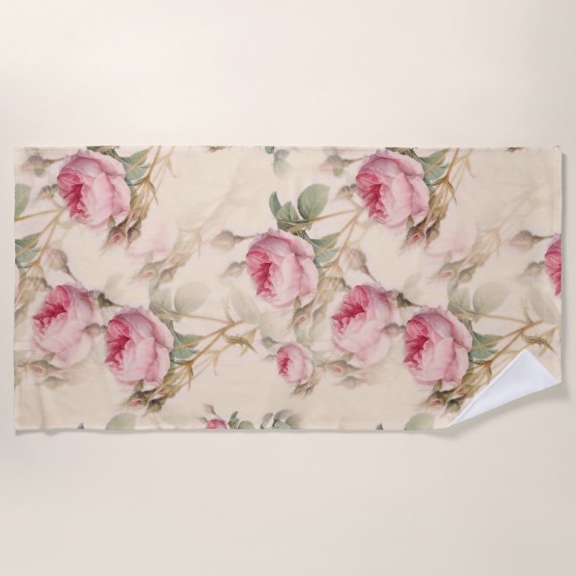 Serviette De Plage Belle florale Vintage (Devant)