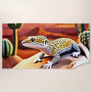 Serviette De Plage Belle léopard du désert Gecko Design