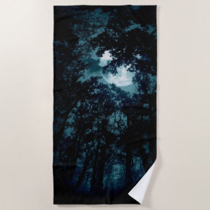 Serviette De Plage Belle Lune qui coule avec les arbres