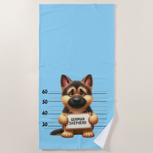 Serviette De Plage Berger allemand vilain (Devant)