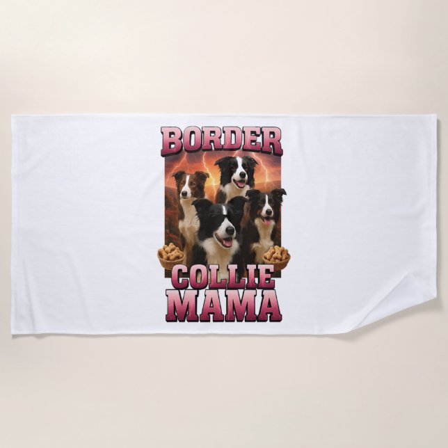 Serviette De Plage Berger Border Collie   (Devant)