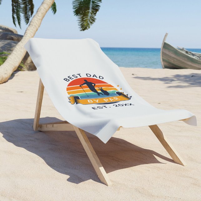 Serviette De Plage Best Dad By Par Fête des pères Golf Tour Custom (Créateur téléchargé)