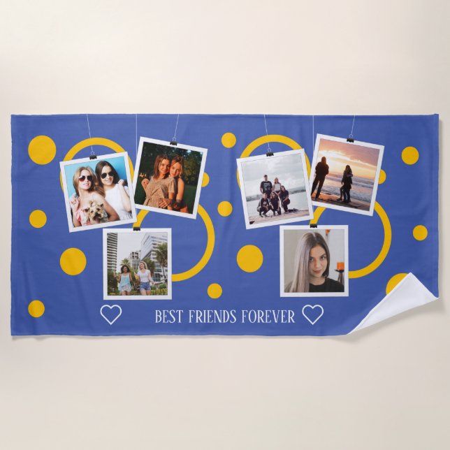 Serviette De Plage Best Friend Forever, personnalisation 6 Photo Coll (Devant)