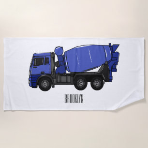 Serviette De Plage Béton mélange camion de transport caricature