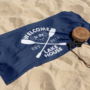 Serviette De Plage Bienvenue à Lake House Personnalisé