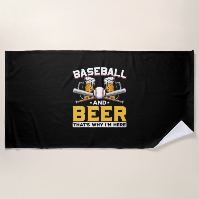 Serviette De Plage Bière Boveur Baseball Bière Humour Anniversaire (Devant)