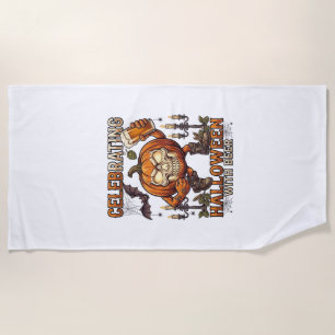 Serviette De Plage Bière d'Halloween Crâne Citrouille Chauve-Souris C
