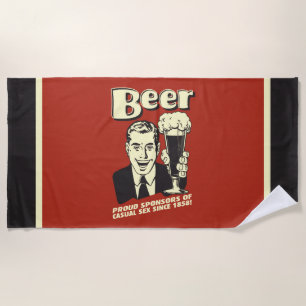 Serviette De Plage Bière : Fiers Sponsors Sexe Décontracté