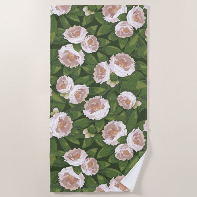 Serviette De Plage Big Bloom Camellia Charme (Devant)