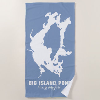 Serviette De Plage Big Island Pond New Hampshire Lake Silhouette Cart