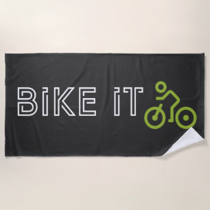 Serviette De Plage BIKE IT - Symbole de vélo vert