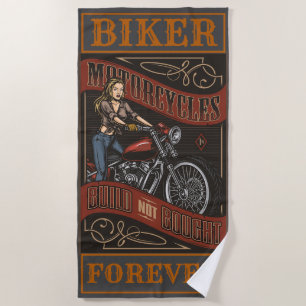 Serviette De Plage Biker pour les motos personnalisées toujours Bouti