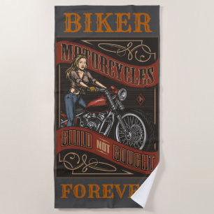 Serviette De Plage Biker pour toujours motos personnalisées Baby