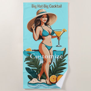 Serviette De Plage Bikini Babe Big Casquette - Big Cocktail Thunder_C