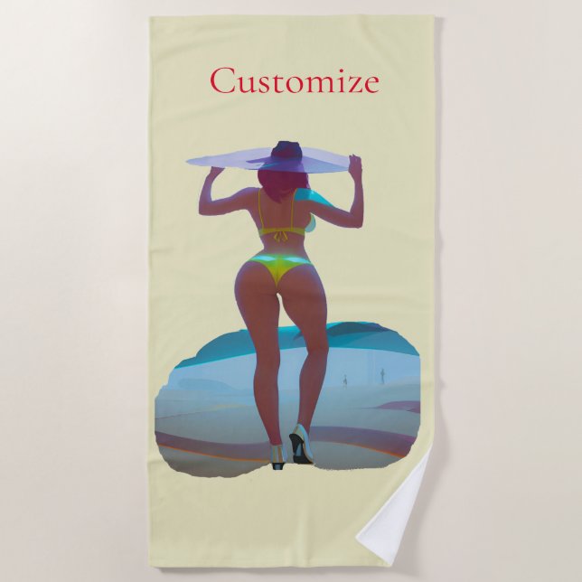 Serviette De Plage Bikini Booty Beach Girl Thunder_Cove (Devant)